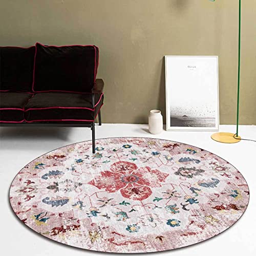 ARUGYTEI Teppich rund 70 cm Durchmesser Kurzflor Design Teppiche Modernes Fußmatten Heimat...