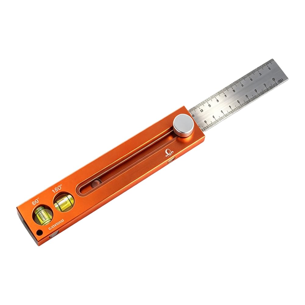 Extendable Aluminum Alloy Marking Ruler, Spirit Level Multifunctional Measuring Ruler with Level Bubble, Heavy-Duty Precision Tool,12-24 Inch, for Professional Woodworking for DIY Projects — image 1