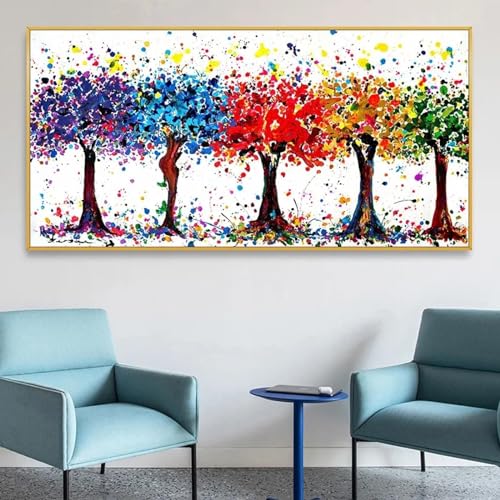 Peinture d'arbre colore abstrait tableau emotion pour decoration murale - 2