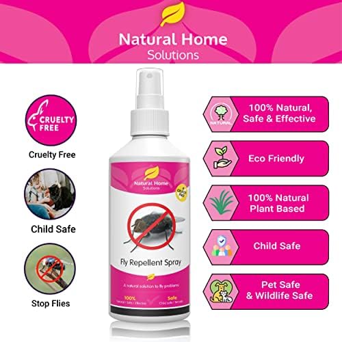 Fly Insect Repellent Spray Stop Flies in House Mosquito Housefly Horsefly Fruit Fly Insects Bugs Stop Flies from Coming Into House Citronella Peppermint Lemongrass 250ML