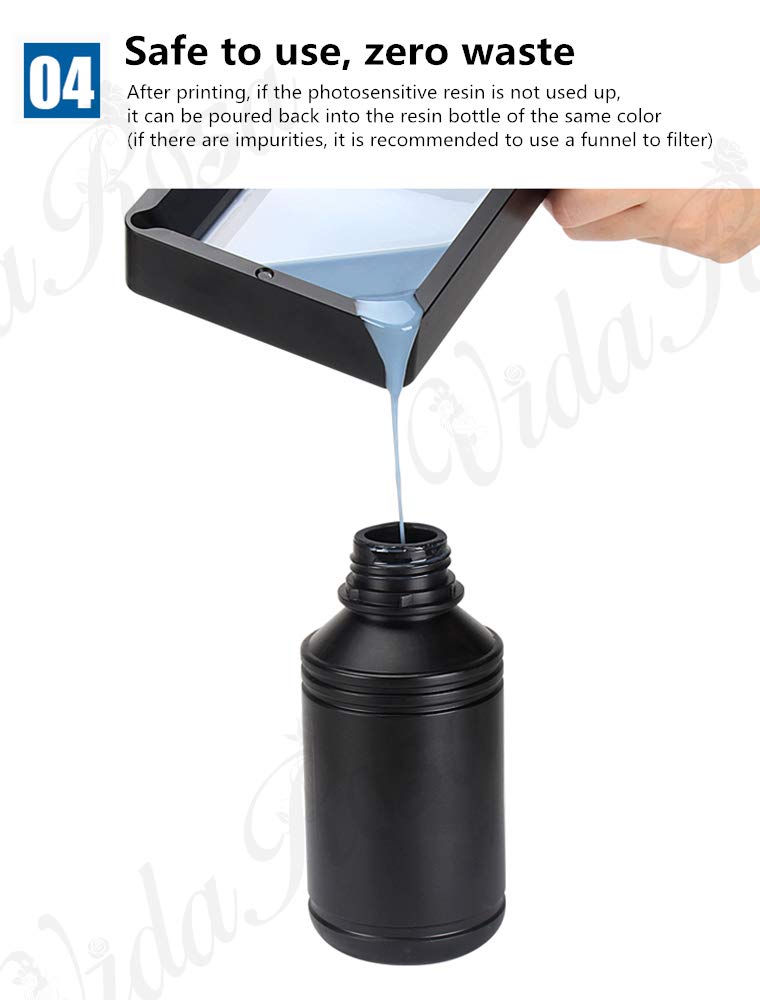 Impresora 3D translúcida lavable con agua Resina rápida Resina de fotopolímero LCD para impresión LCD 3D Resina de curado UV 405nm Estándar, bajo olor, alta precisión, GRIS CLARO (1kg)