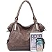 JOYSON Women Handbags Hobo PU Leather Purse Top-Handle Bags Tote Large Shoulder Handbags Brown