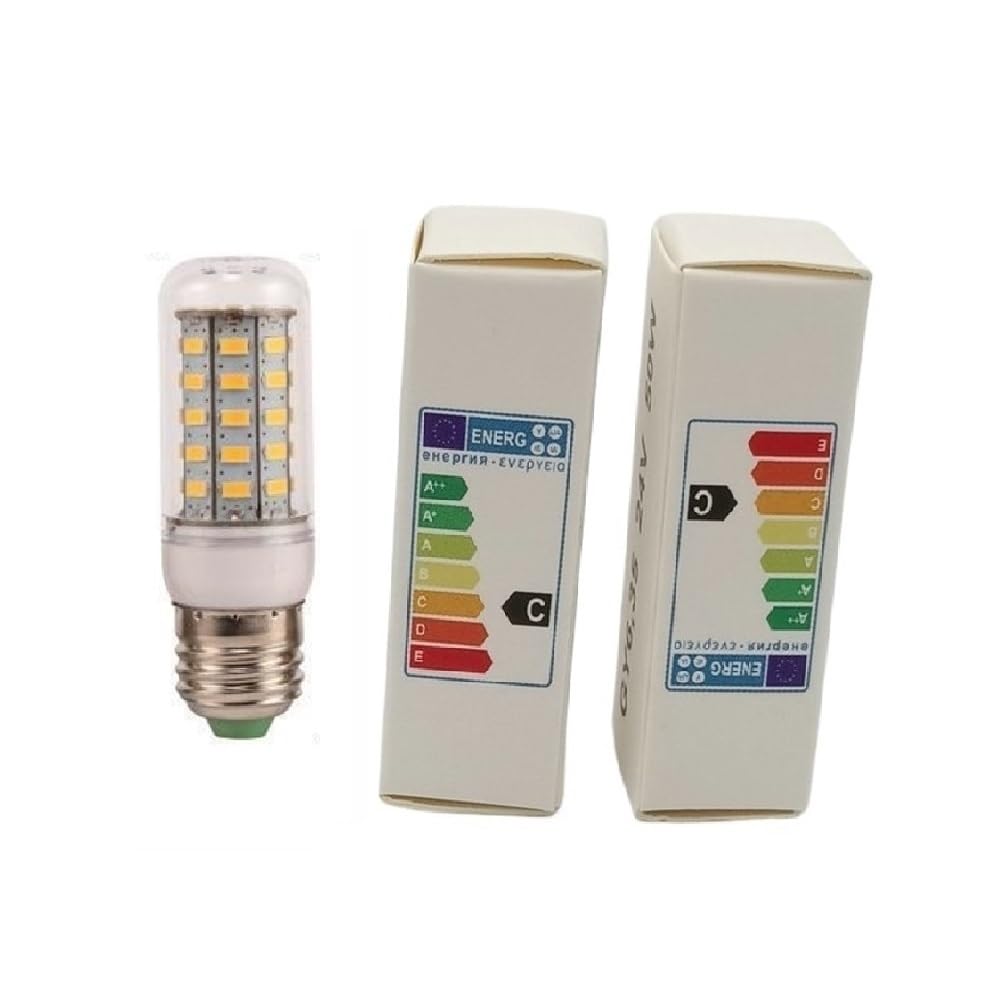 RZL Lighting, Paquete de 50, Bombilla LED de maíz E27 AC220V 5730SMD Bombilla de foco LED Lámpara de iluminación interior Lámparas de vela(Warm White,E27 36LEDs 5W)