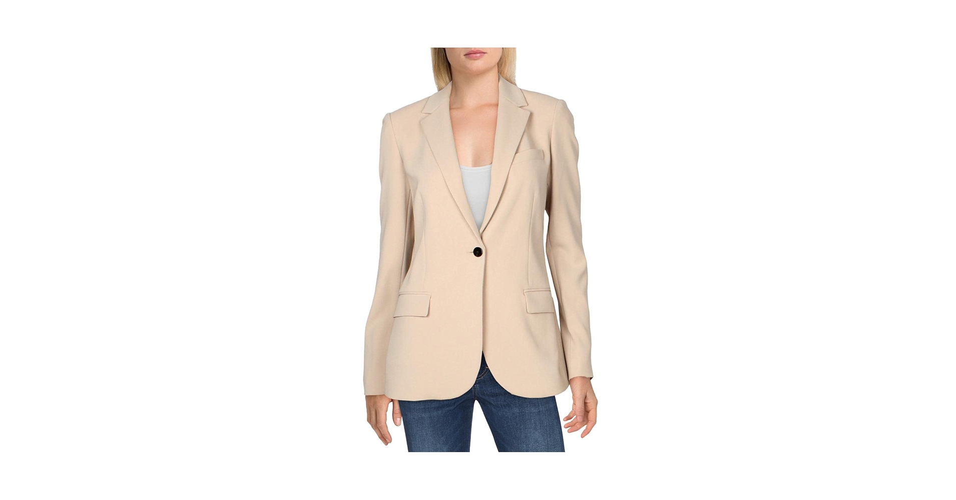 Theory Women's One-Button Staple Blazer, Fiji Melange, 4 at