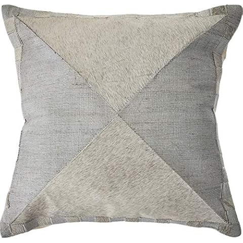 LR Home Geometric Faux Leather Pillow Cover