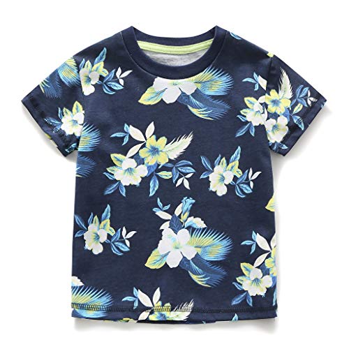 Image of Frogwill Toddler Boys Summer Clothes Hawaiian Jungle Animal Cotton T-Shirt and Poplin Short Outfit Set