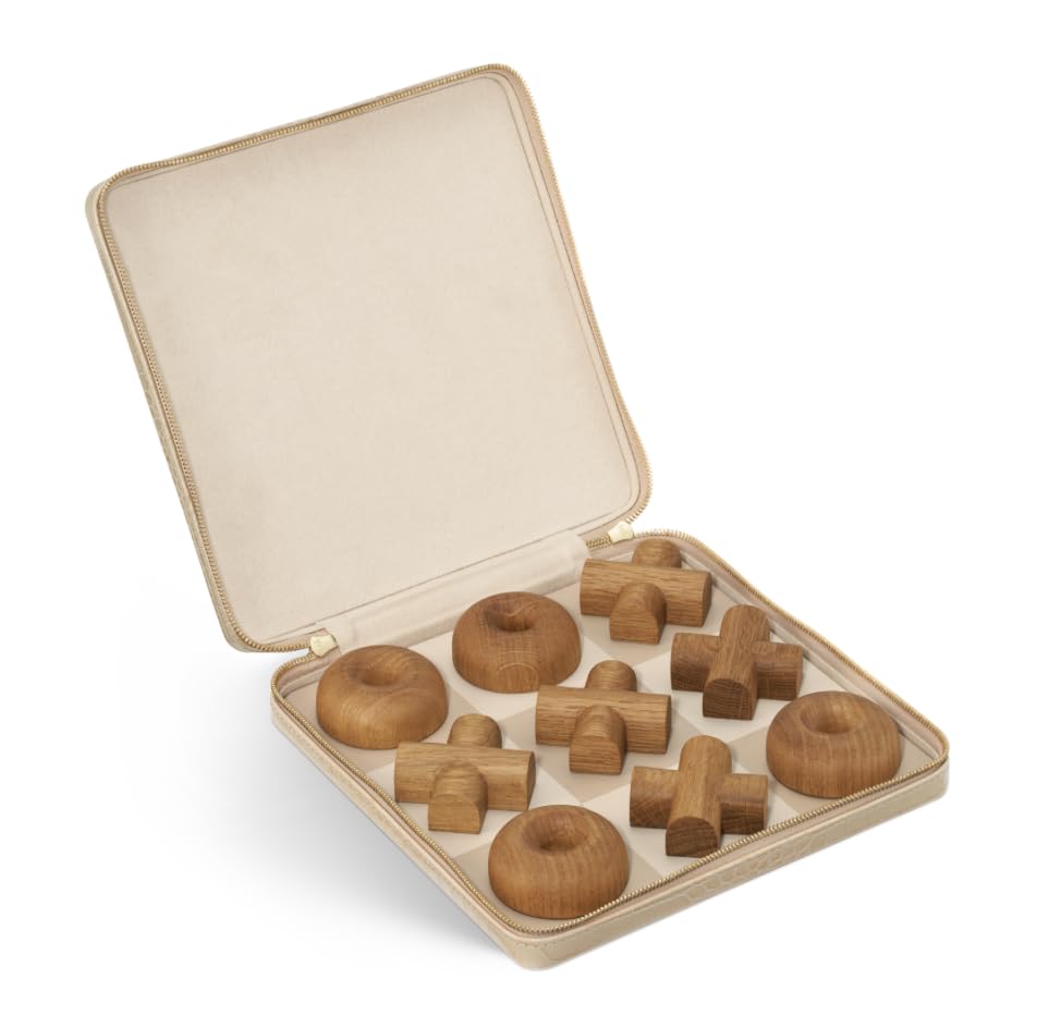 AERIN Enzo Travel Tic Tac Toe Set - Fawn