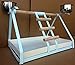 Bird Small Parrot Metal PLAYSTAND Play Gym with Stainless Steel Cups, Wood Perches and Tray