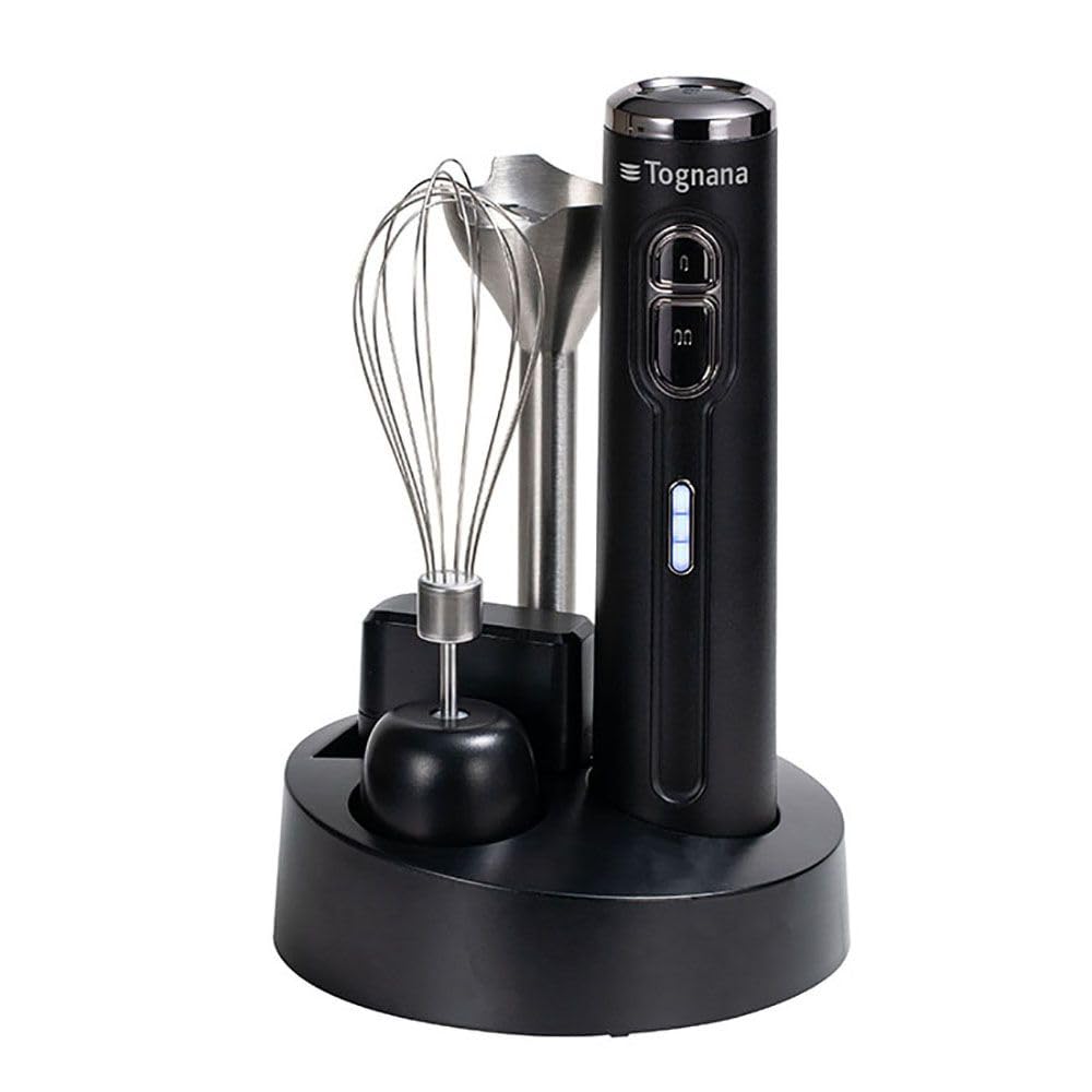 Tognana Frullatore a immersione SENZA FILI e RICARICABILE. Plastica-Acciaio Inox Nero Linea Avantspace