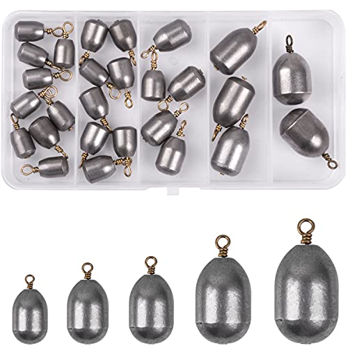 Fishing Weights Sinkers, 27/62pcs Bass Casting Sinker Steel Bell Fishing Weight Sinker with Brass...