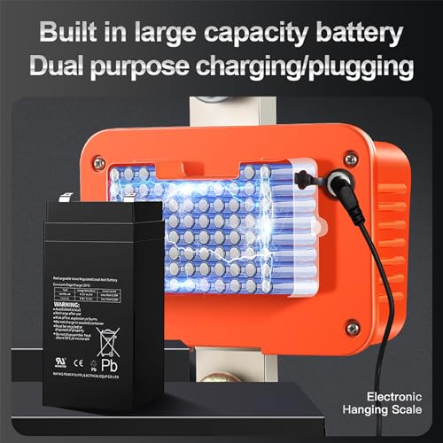 3T Portable Waterproof Crane Scale - Industrial Digital Hanging Scale with LCD Backlight, Unit Change & Zero Function for Construction, Travel, Fishing & Heavy Duty Use