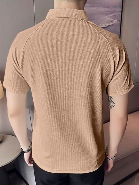 Image of GRECIILOOKS Tshirt for Man | T Shirt for Mans | Mens Tshirts | Polo T- Shirt for Mens | Half Sleeve Polo Neck Tshirt for Men (Available in Plus Sizes)