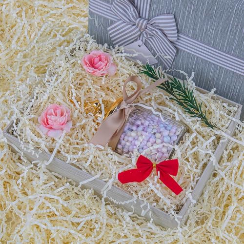 Image of Caleihd Crinkle Cut Paper Shred Filler Gift Cushion Streamer Oyster White