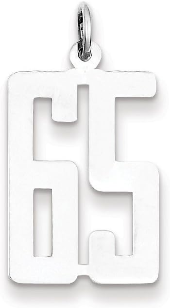 Sterling Silver Small Elongated Polished Number 65 Charm