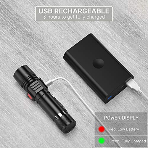 Karrong LED Taschenlampe USB Aufladbar (mit 18650 Akku) Extrem Hell Zoom Taschenlampen mit 4 Modi für Outdoor Camping Wandern Notfall - Image 6