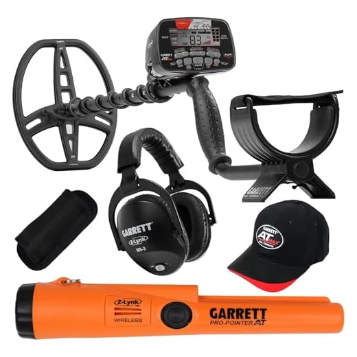 Garrett AT MAX Waterproof Metal Detector, MS-3 Wireless Headphones and Pro-Pointer AT Z-Lynk Pinpointer