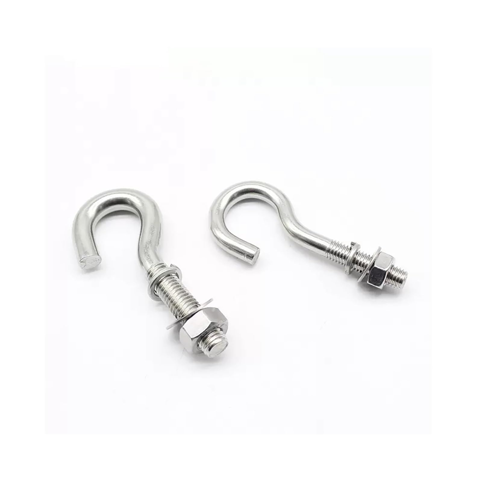 Nickelé Crochets de plafond en métal, crochets à œil à visser, 1 pièce M6 M8 M10 M12 en acier inoxydable 304 (1 pièce M8x78)(M6x125)