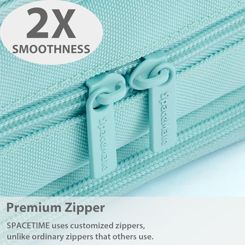 Image of SPACEMATE Pencil Case Pouch Box Bag School Supplies Girls Boys Kids, Cute Preppy Stuff Big Capacity Aesthetic Pen Organizer, Back to College Stationary, Eggshell Blue, Extra Large Style, 2300ml