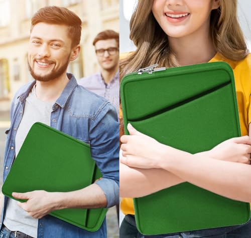 Image of 14 inch Laptop Sleeve, Shockproof Protective Computer Cover, Durable Carrying Bag Laptop Case Compatible with 14 inch MacBook Air /Pro HP Asus Lenovo Notebook, Dark Green