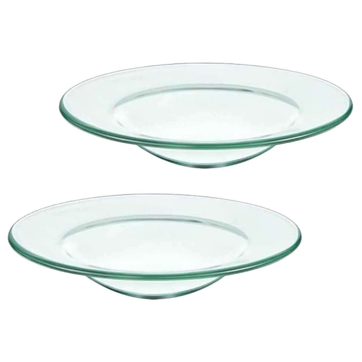 Platos calentadores de aceite de vidrio transparentes TINEASUR redondos de 2 piezas para salones