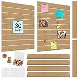 Aodaer 30 Pack Cork Boards Strips 15 x 2 Inch Board Bar Strips with 150 Push Pins and 90 Adhesive Stickers Frameless Bulletin Board for Office School Wall Decorations
