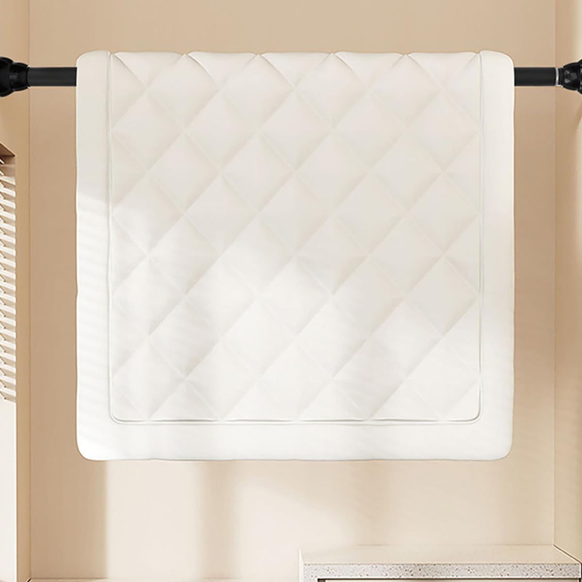 NUOBESTY 2 Pcs Barras de Cortina Telescópicas Ajustables, Barra para Cortina de Ducha y Ropa, Instalación sin Perforar, Adecuado para Baño y Armario