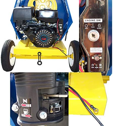 Prolinemax TOWABLE 9 CF CUBIC YELLOW ALLOY STEEL CEMENT MIXER 12V ELECTRIC STARTER 13 HP OHV @ 3600 RPM