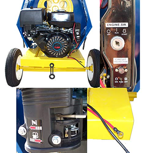 MH GLOBAL TOWABLE 9 CF Cubic Cement Mixer 12V Electric Starter 13 HP Gas Gasoline