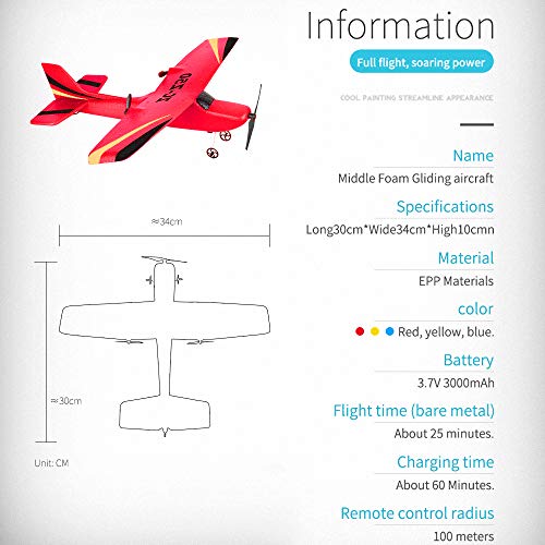 RC Airplane Z50 RTF RC Plane 2.4Ghz 2CH 6-Axis Gyro EPP Remote Control Airplane Glider 340mm Wingspan with 2pack LiPo Batteries - Thumbnail 5