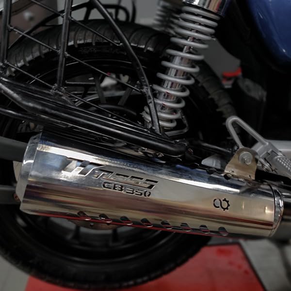 Image of Exhaust Guard | Heat Shield Cover | Exhaust Protector Compatible with Honda H'ness CB350 (Silver) (Pack of 1)