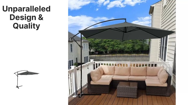four seasons patio umbrella Amazon.com : Courtyard 11.5 Foot Offset Octagonal Shaped Canopy Shade Outdoor Backyard Furniture with Aluminum Pole, Charcoal Gray : Patio, Lawn & Garden iron man face blueprint Sleek Patio Umbrella season use Color:Blacktop