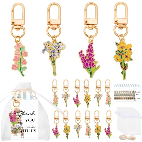 Fresh Off The Market Bridal Shower Favor Keychains 12 Set with Gift Card
