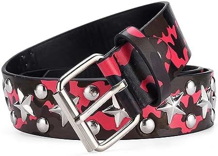 punkandyo カモ トライバル S 希少 CWCYYDSYY Star Studded Rivet Camouflage Belts Y2K Punk Hip