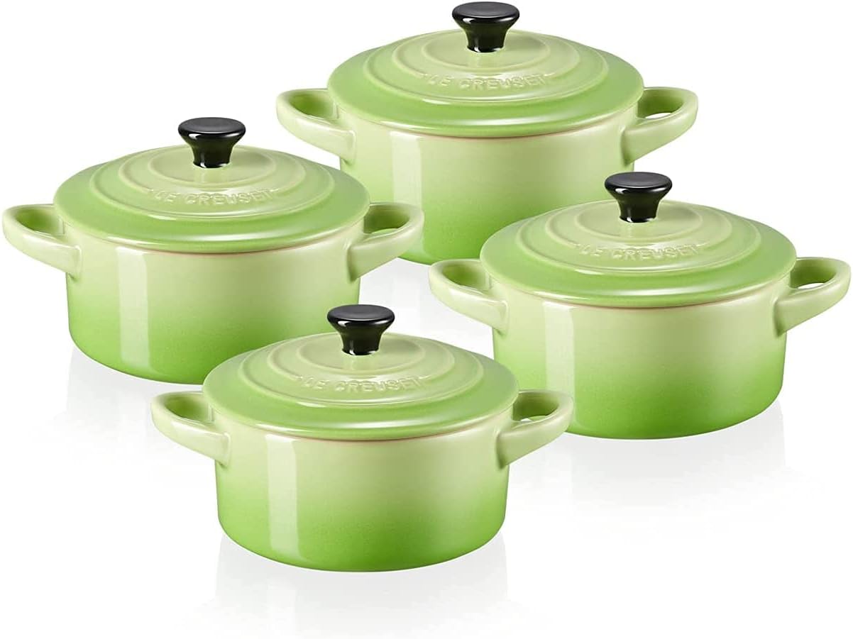 Le Creuset Stoneware Set of 4 Petite Casseroles, 200 ml, Palm, 79212104260100 BigaMart