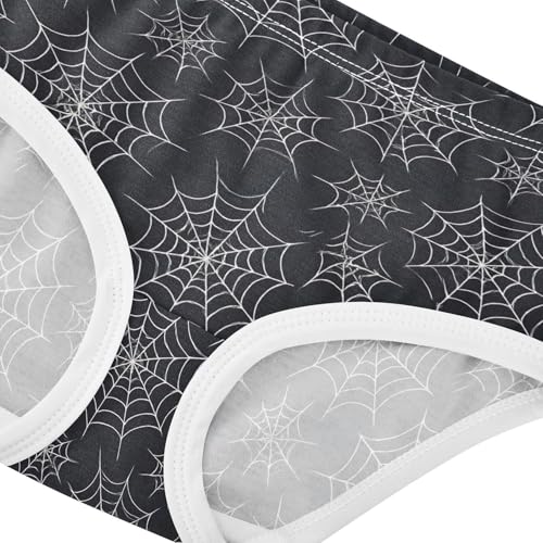 Joisal Girls Underwear Toddler 2t Cotton Girl Panties Cute Aesthetic Briefs Undies Kids White Spider Webs Black4