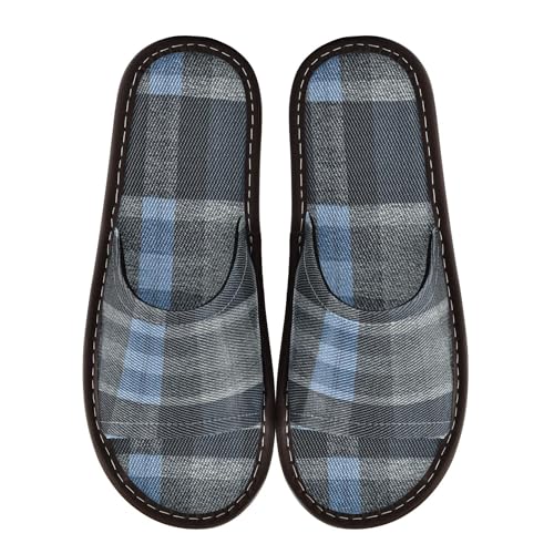 KLL Spa Sandal Indoor Outdoor Ultralight Non-Slip Anti-slip Sandals for Party Travel Guests 6.5-7 Darkslatebuffalo Turquoise Plaid Check Tartan Scotland