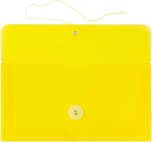 Vista 361 de Sobres de plástico con botón y cuerda, Variados Paquete de 6 colores surtidos