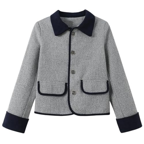 Veste française texturée ample femme blazer chic élégant veste décontractée marine