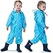 Fewlby Kids Toddler Rain Suit for boys girls One Piece Hoodie Zipper Waterproof Rain Jacket 5-7 years L Size