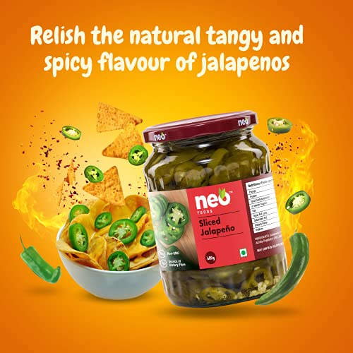 Image of Neo Sliced Jalapenos 680g I 100% Plant Based I Ready-to-Eat Fibre-Rich Topping for Pizza, Pasta, Wraps and Salads I (Pack of 3)