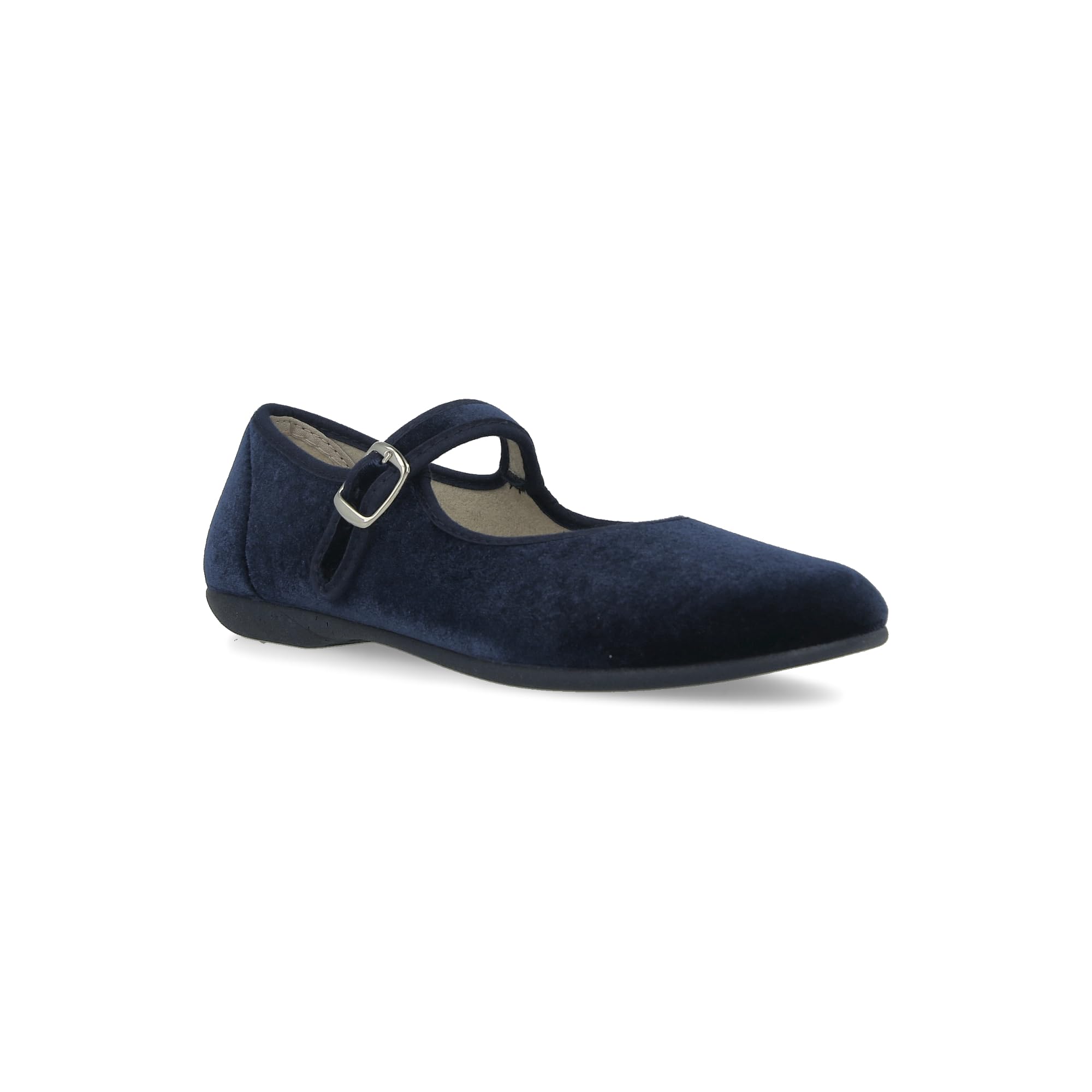 Mary Janes en Velours pour Femmes. Ballerines Plates décontractées Maryjane Sandales Confortables. Fabriqué en Espagne. Fermeture à Boucle. Couleur Noir et Bordeaux