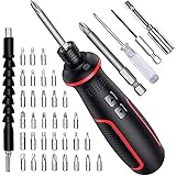 Destornillador Eléctrico,Juego de Eléctricos Destornilladores HUNDA con 36 Accesorios,Batería Recargable de 2000 mAh,Mini Atornillador Electrico Domésticos con Luz LED,Cable de Carga USB Incluido