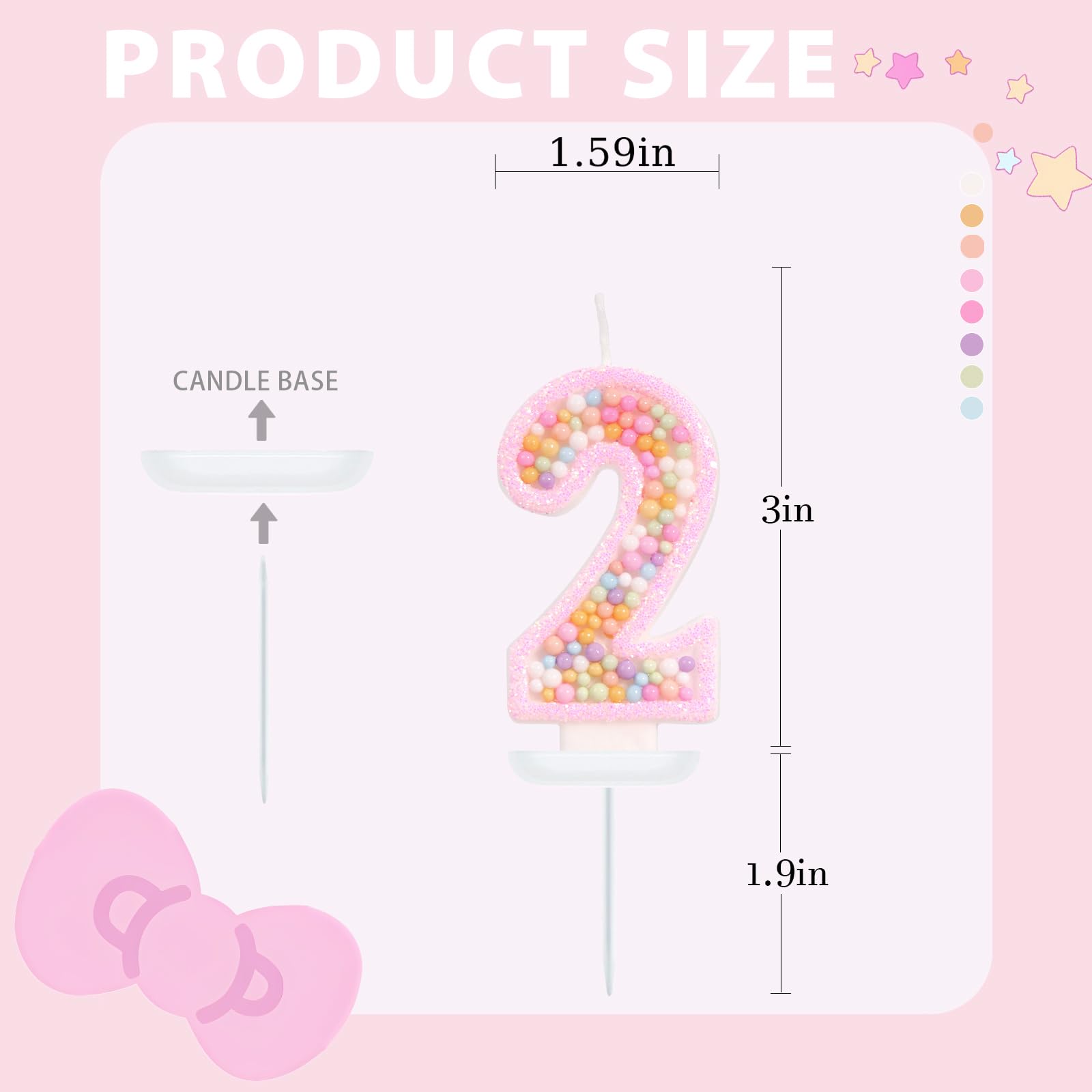 Pastel Macaron Birthday Candle - 2nd Birthday Decorations -2 Pastel Macaron Birthday Candle - 2nd Birthday Decorations -2