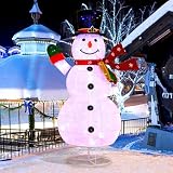 Tangkula 6 FT Lighted Christmas Snowman, Christmas Snowman Decoration with 180 Colorful LED Lights, Remote Control, 8 Lighting Modes & 4 Brightness, Indoor Outdoor Xmas Holiday Decor for Party Yard