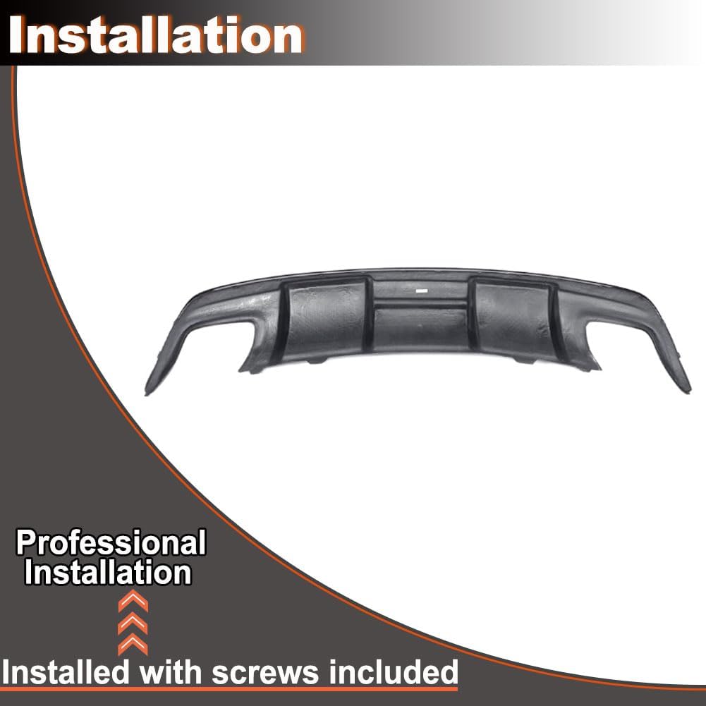 Matte Black RearDiffuser Compatible with Mercedes Benz CLA Class W117 C117 CLA220 CLA250 Sport & CLA45 AMG Sedan 2013-2019 FRP Lower Bumper Lip Spoiler Body Kit (not for Base Model)