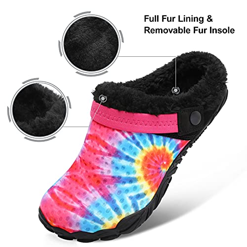 Besroad BD-ZT-JJWT01-RED FLOWER-38 Womens Furry Slides House Slippers Fluffy Bedroom Slippers Cozy Memory Foam Plush Shoes Colorful Flower 7.5 Women/6 Men thumb #4