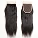 ZSF Hair Peruvian Straight Hair Top Closure Unprocessed Human Hair Lace Closure Bleached Knots (Free Part,14inch)