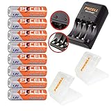 8Pcs 1.6V AA 2500mWh Rechargeable Batteries with 1Pcs AA/AAA NIZN Batteries Charger and 2Pcs Battery...