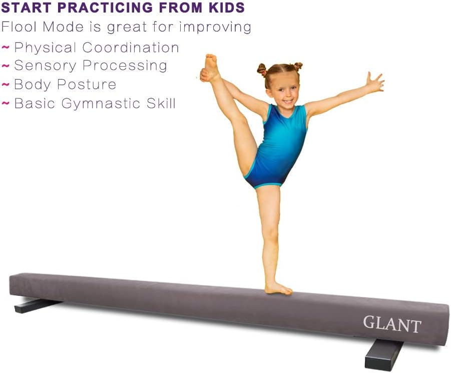 GLANT 6ft/8ft Adjustable Balance Beam,High-Low Floor Beam Suede Gymnastics Equipment, Gymnastics Beam with Legs for Training, Practice, Physical Therapy and Home Training : Sports & Outdoors