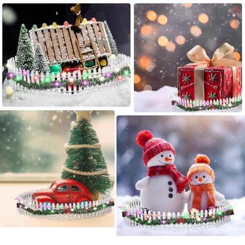 Johiux 2 Stück Wichtel Zubehör Weihnachten Miniatur Zaun Holzzaun,Wichtelhaus Miniatur Weihnachtsdeko Puppenhaus Beleuchtung Mini… – Ansicht 7